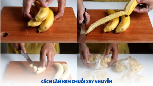 cách làm kem chuối xay nhuyễn